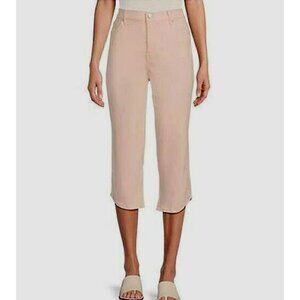 Code Bleu SoHo Hi Rise Cropped Jeans Capri Pockets Pink Stretch  - 18W